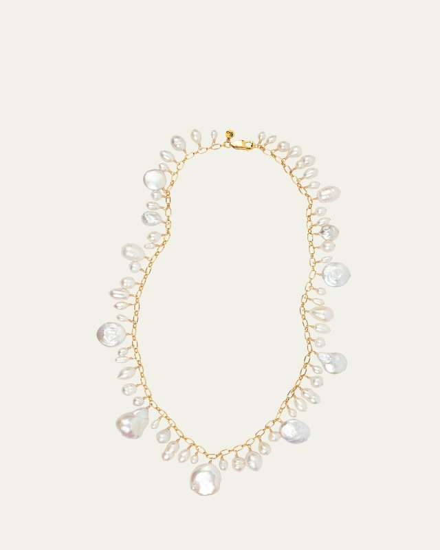 Compost Necklace with Pearls, 18"L